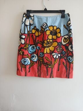 Paul Smith Floral Mini Skirt in Red, Light Blue & Yellow